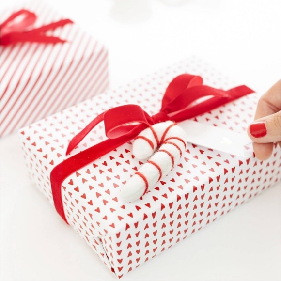 Sugar Paper Felt Gift Topper Set Red White New - Picture 4 of 6